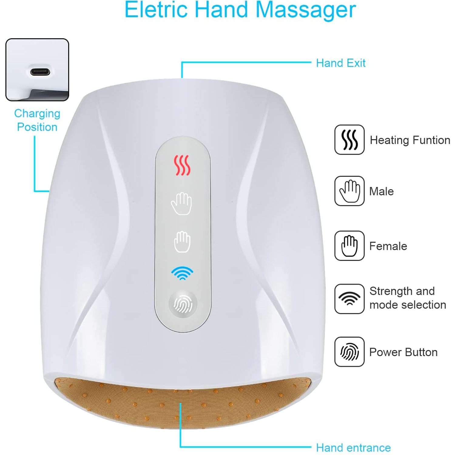 New Smart Hand Massager Finger Knuckle Pain Stiff Relieve Vibrating Air Pressure Hands Massage Beauty Tool for Handcaring Health