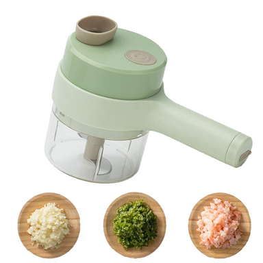 4 in 1 Handheld Electric Vegetable Cutter Set Portable Mini Wireless Food Processor Usb Rechargeable Food Choppers with brush for Garlic Chili Onion Celery Ginger Meat