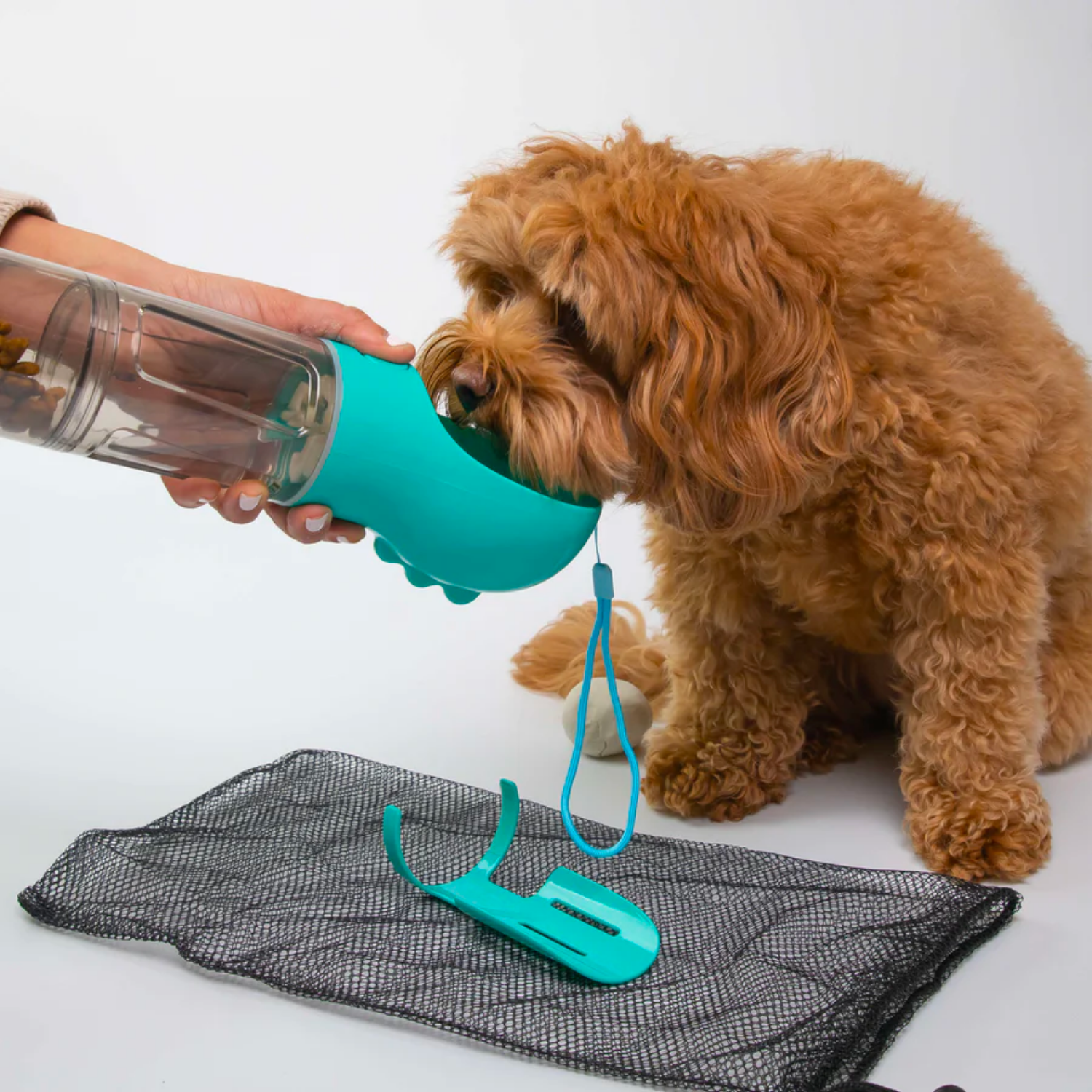 4 In 1 Travel Portable Pet Dog Water Bottle Food Container Poop Bag Dispenser