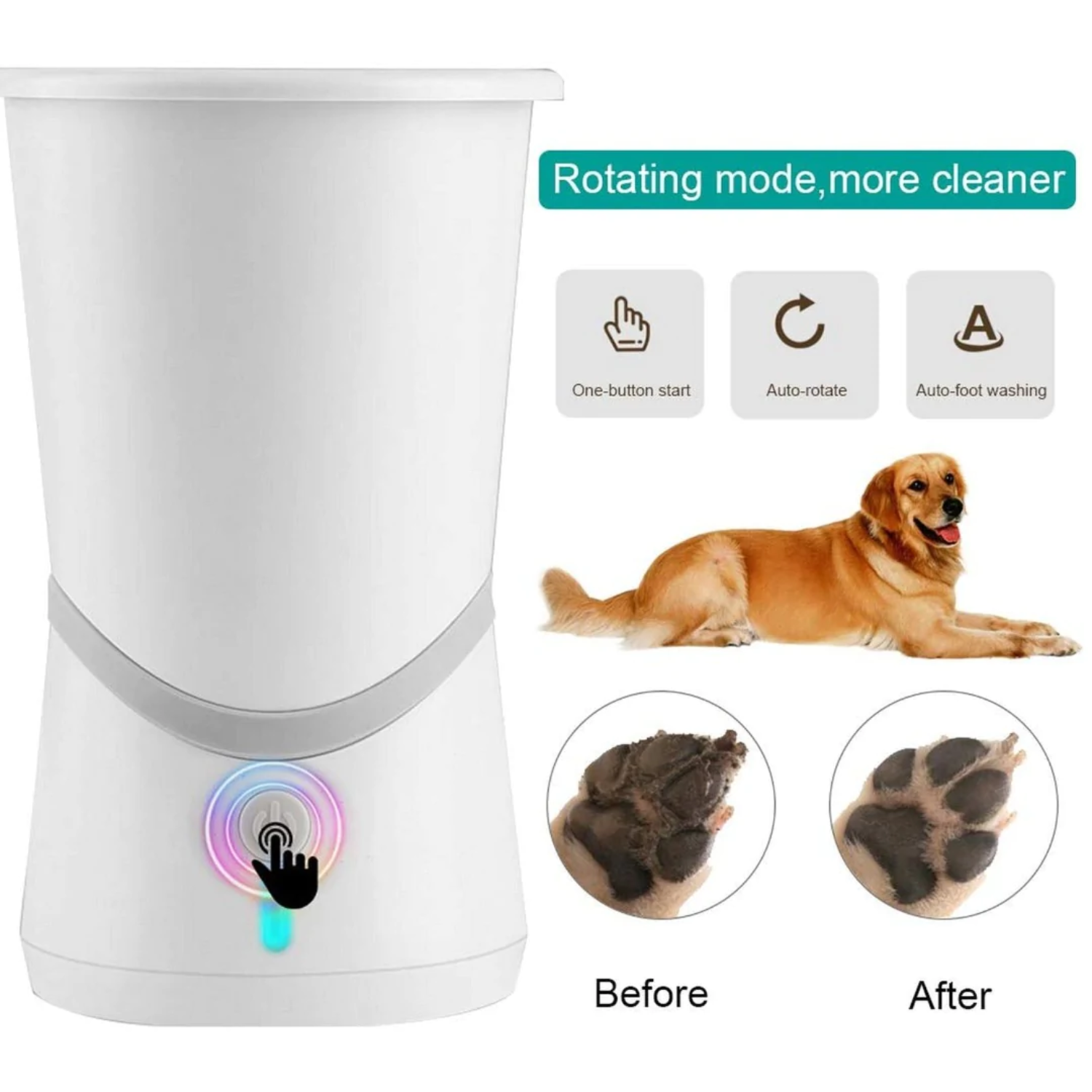 dogness automatic cat & dog pet paw cleaner and massager