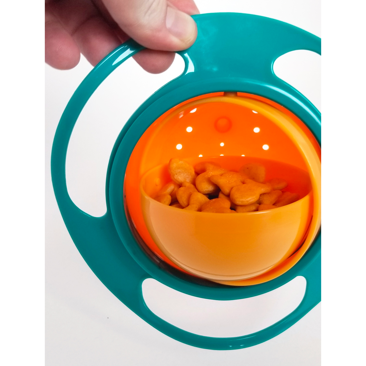 plastic baby solid portable non spill feeding toddler gyro bowl