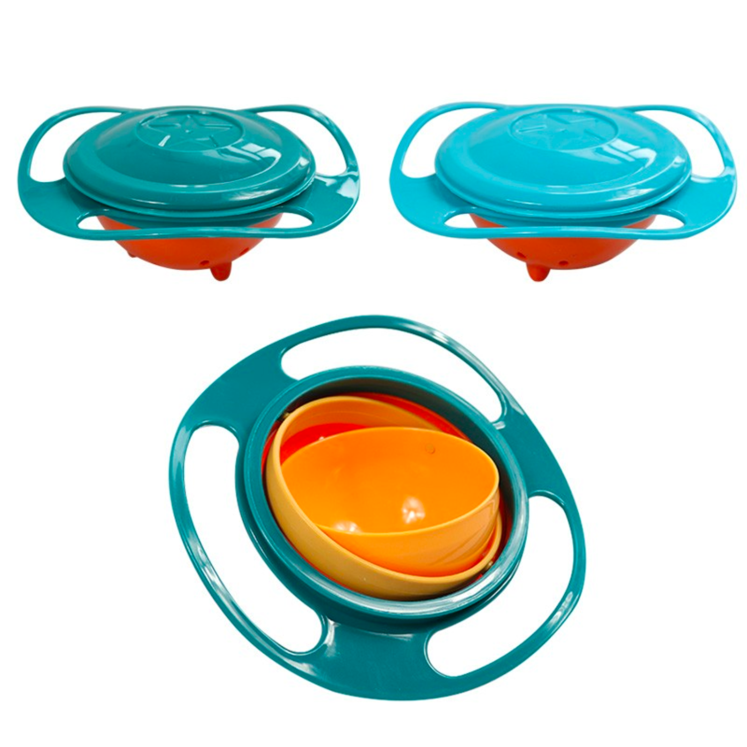 baby feeding gyro bowl 360 degree rotate kids magic balance spill proof