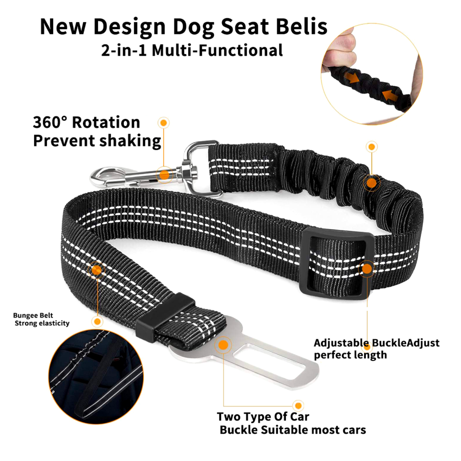 Adjustable Pet Dog Cat Car Seat Belt Safety Leads Vehicle Seatbelt Harness