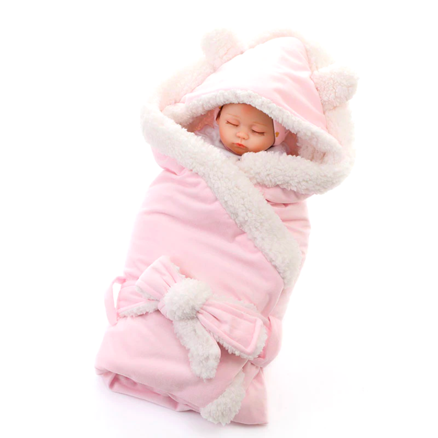 blanket wrap double layer fleece baby swaddle sleeping bag for newborns