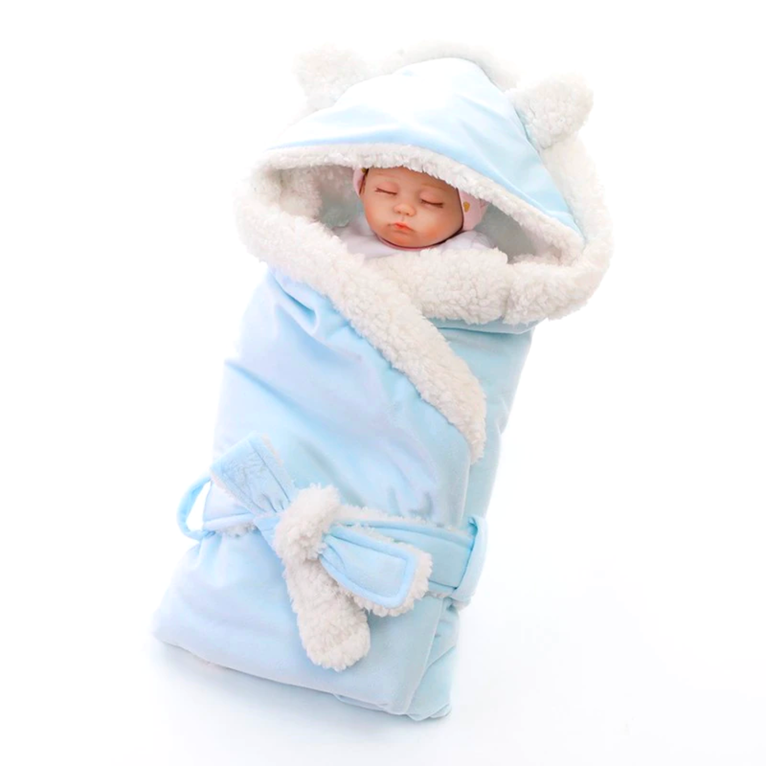 Blanket Wrap Double Layer Fleece Baby Swaddle Sleeping Bag For Newborns