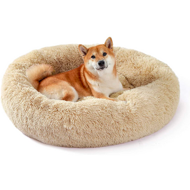 calming donut bed in lux fur