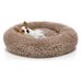 the original calming donut dog bed in shag fur