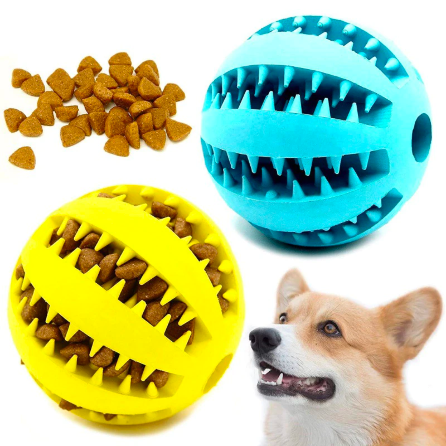 Interactive Pet Training Nontoxic Bite Resistant Toy Ball for Teeth Cleaning